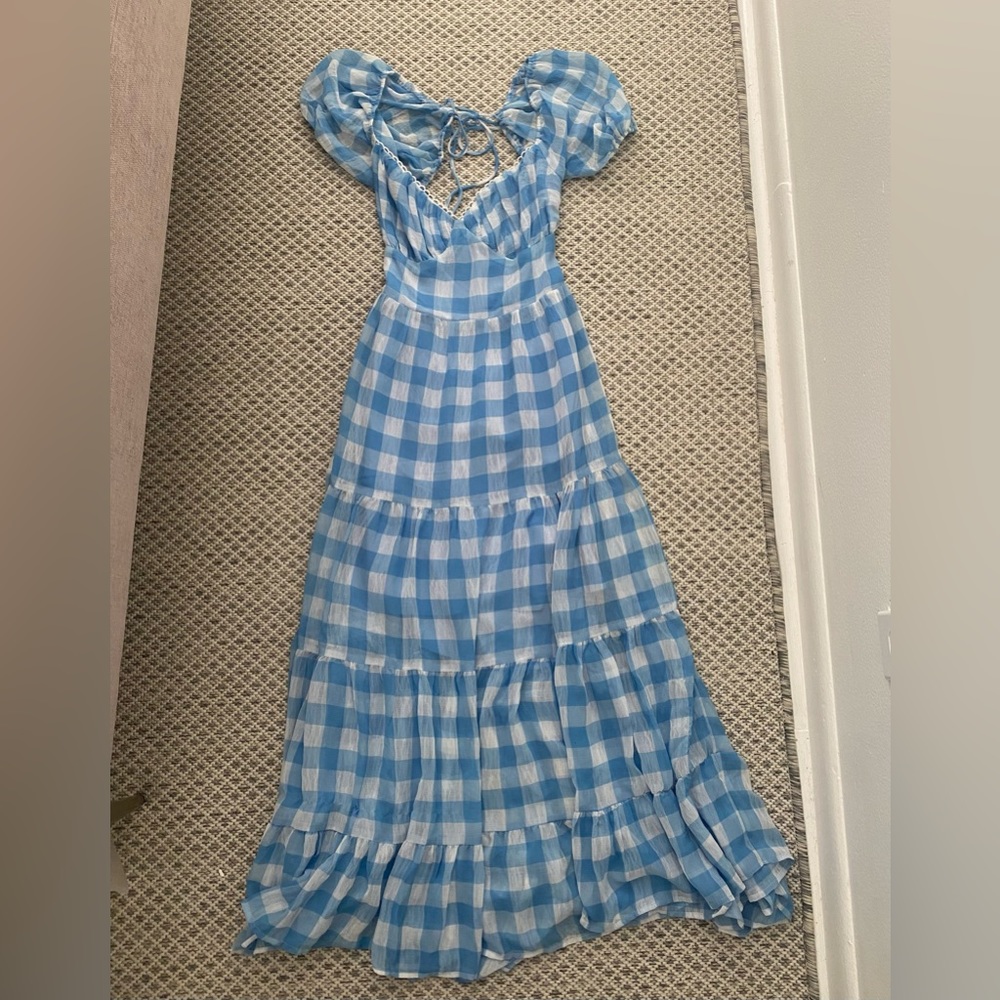 Princess polly Danny midi gingham dress size 6 never worn